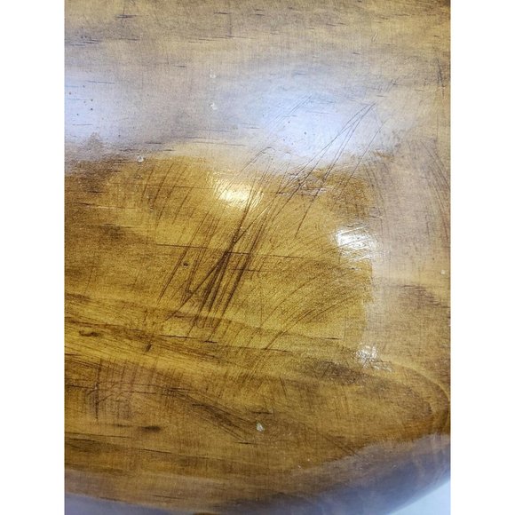 Vintage Wooden Hand Painted Floral Handled Serving Tray Bowl - Mexico - Picture 7 of 8